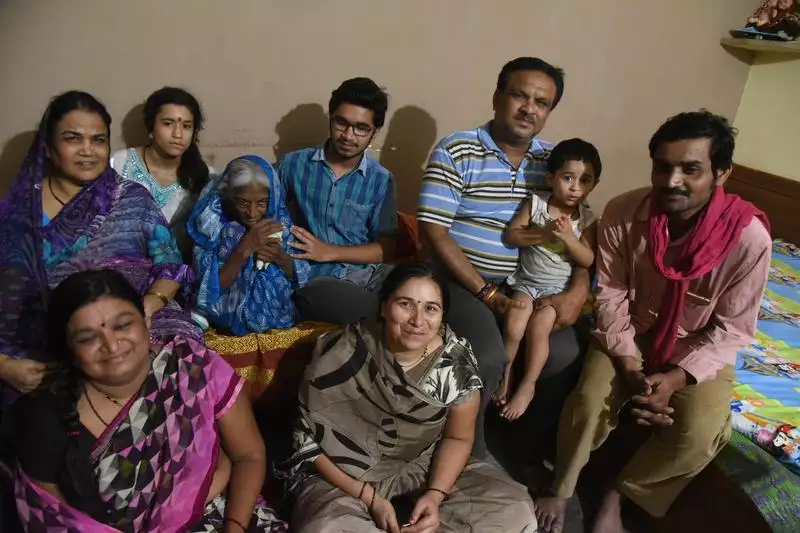 Nagpur: Panchubai (centre) with her family members, with whom she reunited after 40 years (Photo: TOI)

